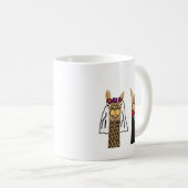Lustige Lama-Braut-und Bräutigam-Hochzeits-Kunst Kaffeetasse (VorderseiteRechts)