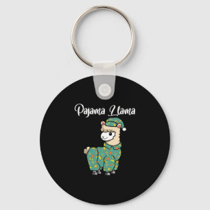 Lustige Lama-Pyjama-Lama-Schlafenszeit-Pyjama-Alpa Schlüsselanhänger