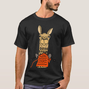 Lustige Lama Strick Cartoon T-Shirt