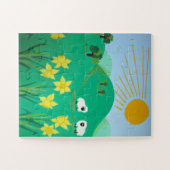 lustige landschaftliche Darstellung niedlicher Sch Puzzle (Horizontal)