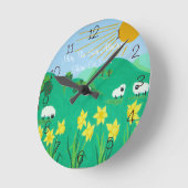 lustige landschaftliche Darstellung niedlicher Sch Runde Wanduhr (Winkel)