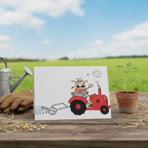Lustige Landwirt Traktor Cartoon Karte