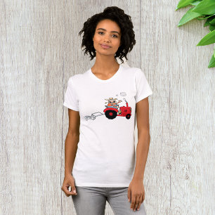 Lustige Landwirt Traktor Cartoon T-Shirt