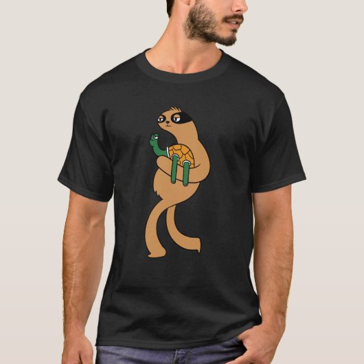 Lustige langsame Faultier-Schildkröte T-Shirt (Vorderseite)