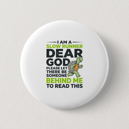 Lustige Langsamlauf-Schildkröten-Zitat Vintage-Gra Button (Vorderseite)
