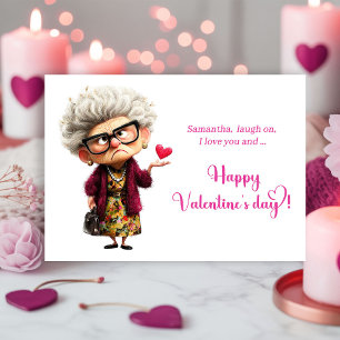 Lustige Langweilige Dame Hot Pink Vibes Valentinst Feiertagskarte