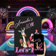 Lustige Lass uns Neon-Cocktail-Geburtstag anleucht