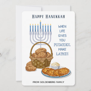 Lustige Latkes-Kartoffel-Humor-Hanukkah-Gruß Feiertagskarte
