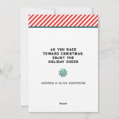 Lustige Laufende Läufer Weihnachtskarten Feiertagskarte (Rückseite)