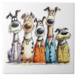 Lustige launische Hunde Fliese