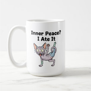 Lustige Lavendel-Sphynx-Katze Cartoon-Kunst Kaffeetasse