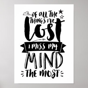 Lustige Lebenszitate Handlettering-Typografie-Post Poster