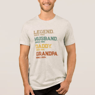 Lustige Legende Ehemann Daddy Opa individuelles Ge Tri-Blend Shirt