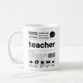 Lustige Lehrer-Würdigung Moderner Barcode Kaffeetasse (Links)