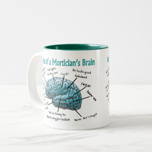 Lustige Leichenbestatter-Geschenke Zweifarbige Tasse (Vorderseite Links)