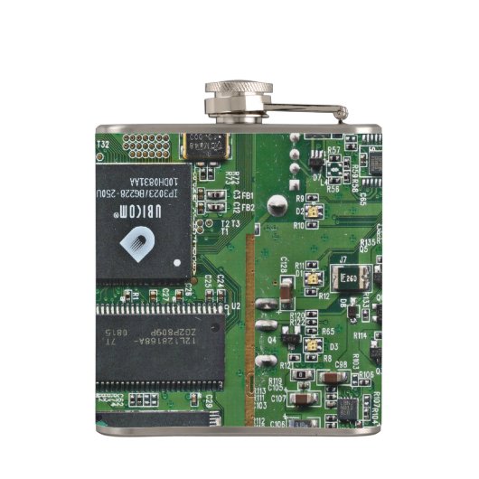 Lustige Leiterplatte Flachmann (Rückseite)