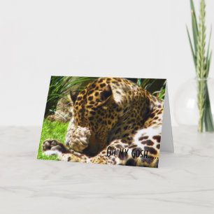 Lustige Leopard-Grußkarte – Oh mein Gott Reaktion Feiertagskarte