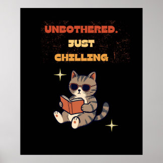 Lustige Lesekatze Poster