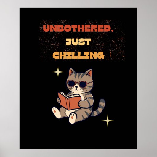 Lustige Lesekatze Poster (Vorne)
