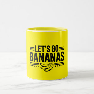 Lustige Let's Go Bananas mitgenommene Banane Zweifarbige Tasse