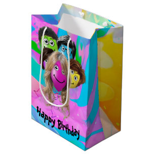 Lustige Leute Geburtstagsballons Mittlere Geschenktüte