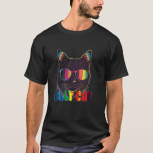 Lustige LGBT-Unterstützer-Katze Regenbogen-Gay-Pri T-Shirt