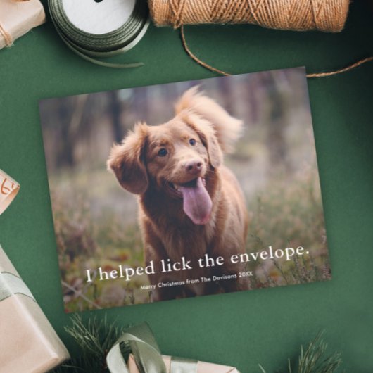 Lustige Lick the Envelope Haustier Weihnachtskarte