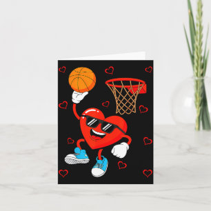 Lustige Liebe Basketball Herzform Glückliches Vale Karte