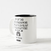 lustige Liebe Cat Papa individuelle Name und Katze Zweifarbige Tasse (Vorderseite Links)
