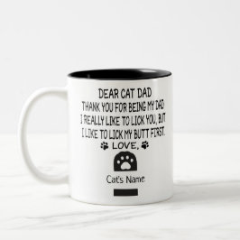 lustige Liebe Cat Papa individuelle Name und Katze Zweifarbige Tasse