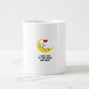 Lustige Liebe dich bis zum Mond und zurück Stickfi Jumbo-Tasse