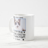 lustige Liebkatze , Personalisiertes Foto und Name Kaffeetasse (Vorderseite Links)