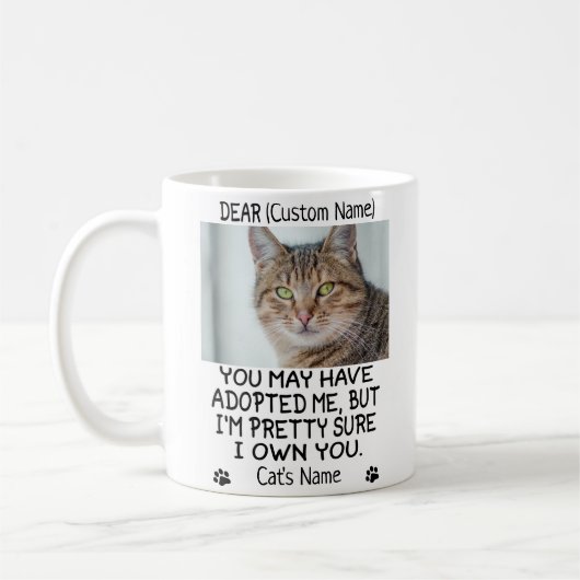 lustige Liebkatze, Personalisiertes KatzenFoto und Kaffeetasse (Links)