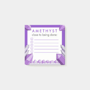 Lustige lila Amethyst To-Do-Checkliste Post-it Klebezettel