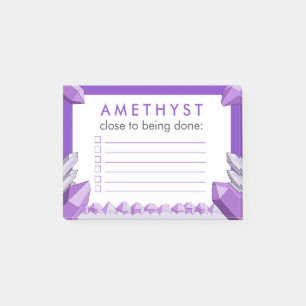 Lustige lila Amethyst To-Do-Checkliste Post-it Klebezettel