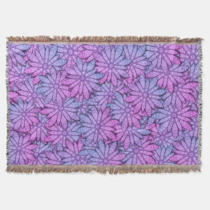 Lustige lila Blumen Decke