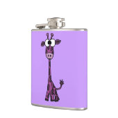 Lustige lila Giraffe Flachmann (Links)