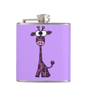 Lustige lila Giraffe Flachmann