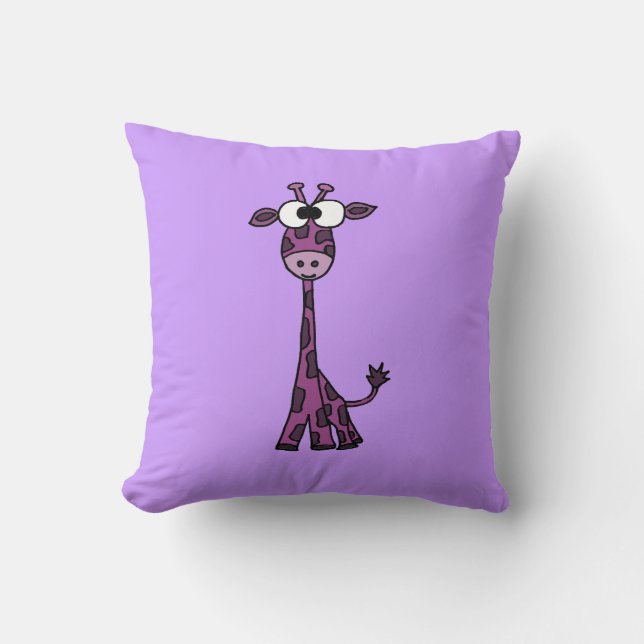 Lustige lila Giraffe Kissen (Vorderseite)