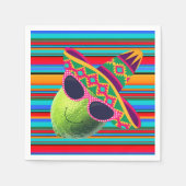Lustige Limette mit Sombrero-Party Serviette (Vorderseite)
