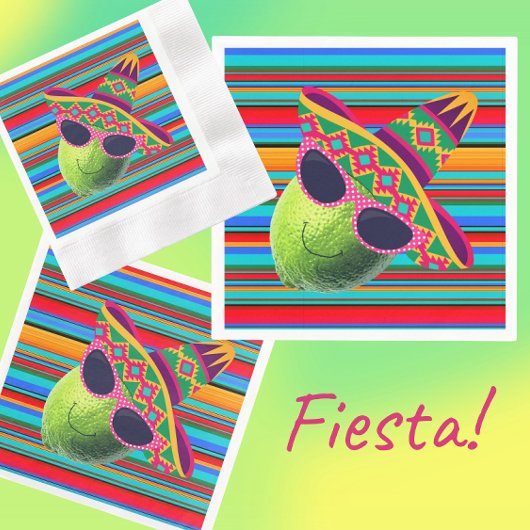 Lustige Limette mit Sombrero-Party Serviette