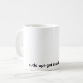 Lustige Linux Sudo Koffein-Weiß-Tasse Kaffeetasse (Vorderseite Links)