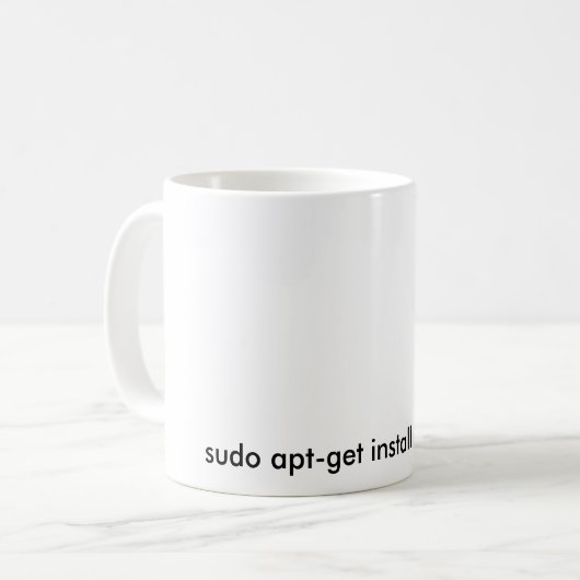 Lustige Linux Sudo Koffein-Weiß-Tasse Kaffeetasse (Vorderseite Links)