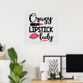 lustige Lippenstift-Dame Makeust Artist Poster (Heimbüro)