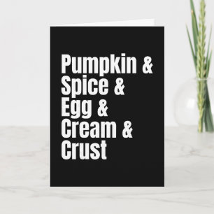 Lustige Liste der Zutaten für den Thanksgiving-Kür Karte