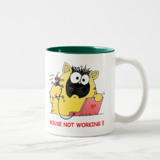 Lustige LOL Katze und Maus Zweifarbige Tasse
