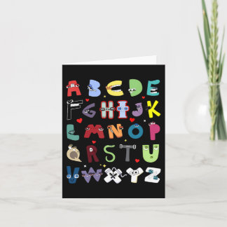 Lustige Lore Alphabet A bis Z Hallo Buchstabe für  Karte