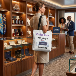 Lustige 'Los geht's Einkaufen' Kreuzfahrt Blau/ We Tasche