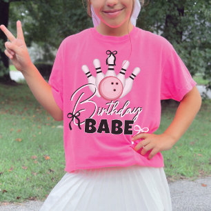 Lustige Mädchen BOWling Geburtstag BABE Rosa Schle T-Shirt