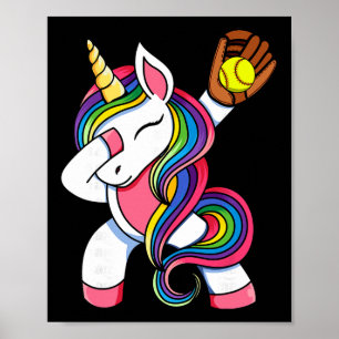 Lustige Mädchen Dabbing Soft Unicorn Kleidung, Jug Poster